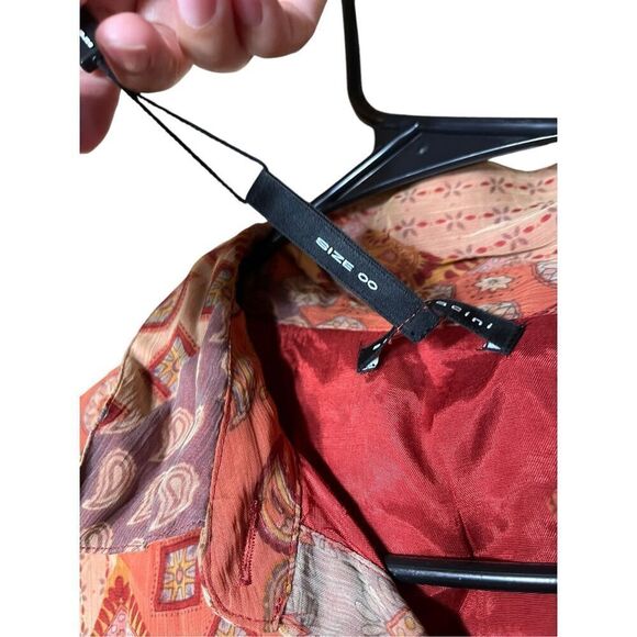 Sarah Pacini Brick Viscose Patchwork Blouse Size XS NWT - Picture 7 of 10